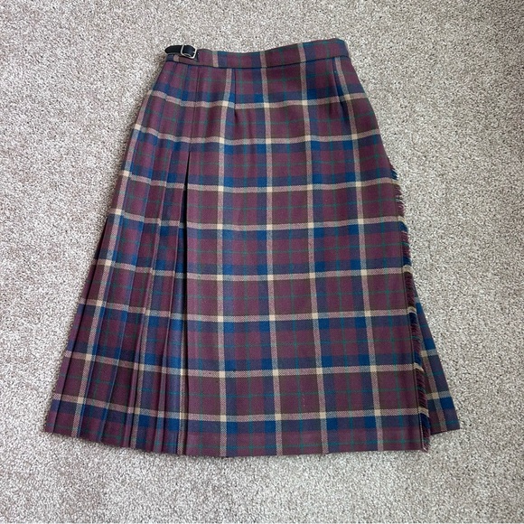 Pitlochry Dresses & Skirts - VTG Pitlochry Knitwear 100% Wool Plaid Pleated Tartan Kilt Skirt Scotland Sz 10